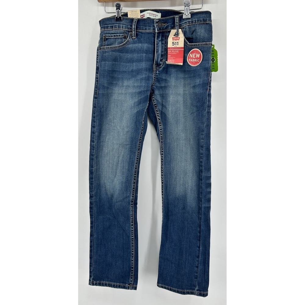 Levi's 511 Slim Performance Blue Denim Jeans Youth Size 14 Reg 27x27‎ NWT